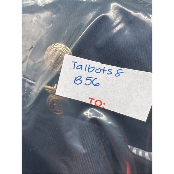 Talbots‎ Blazer Jacket Military Women 8 Navy Blue Gold Buttons Stand up Collar - Picture 10 of 10
